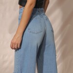 Side Rips Wide Jeans