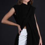 Open Front Sleevles Top