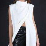 Open Front Sleevles Top