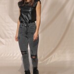 Leather Shoulders Pads Top